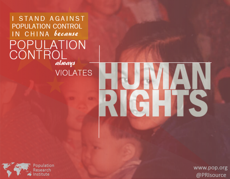 I stand against population control in China because population control always violates human rights.