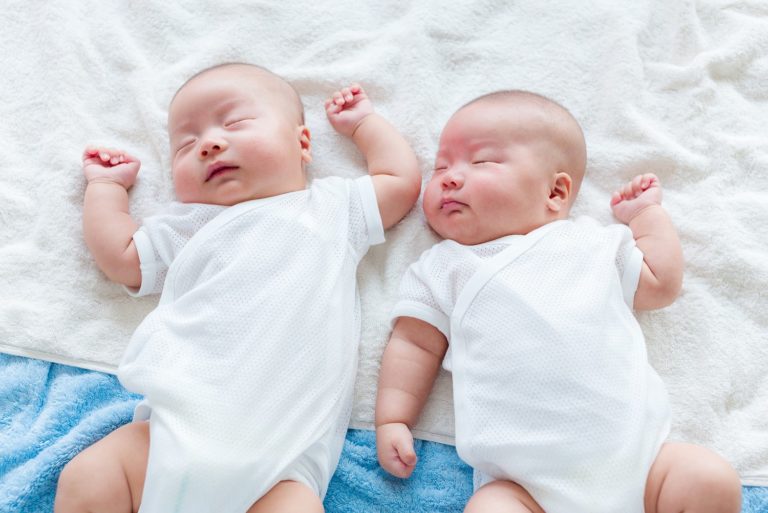 newborn twins sleeping